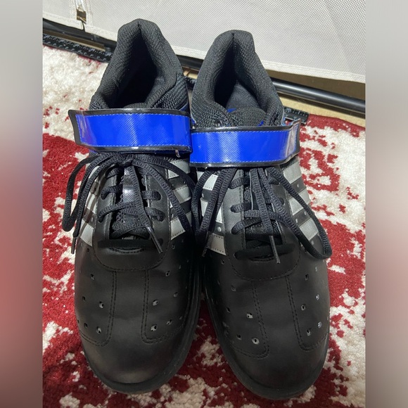 Like New Adidas Powerlifting Men’s Sneakers.  Black and Blue. Size 10 - Picture 1 of 5